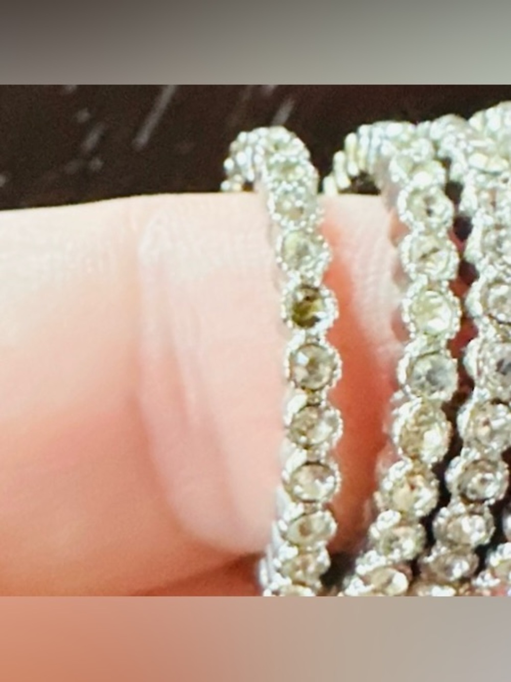5-Piece Silver Tone Rhinestone Stackable Ring Set - Picture 5 of 5